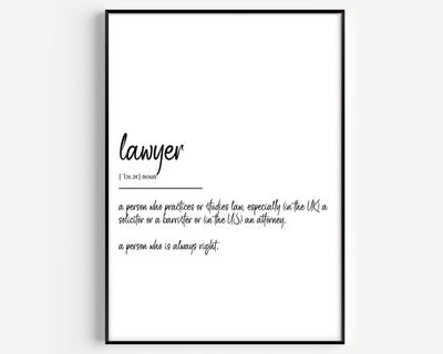 Lawyer Definition Print - Magic Posters