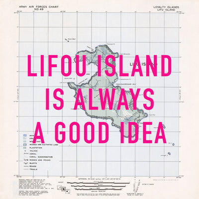 Lifou Island Retro Pop Art Map Print (square) - Magic Posters