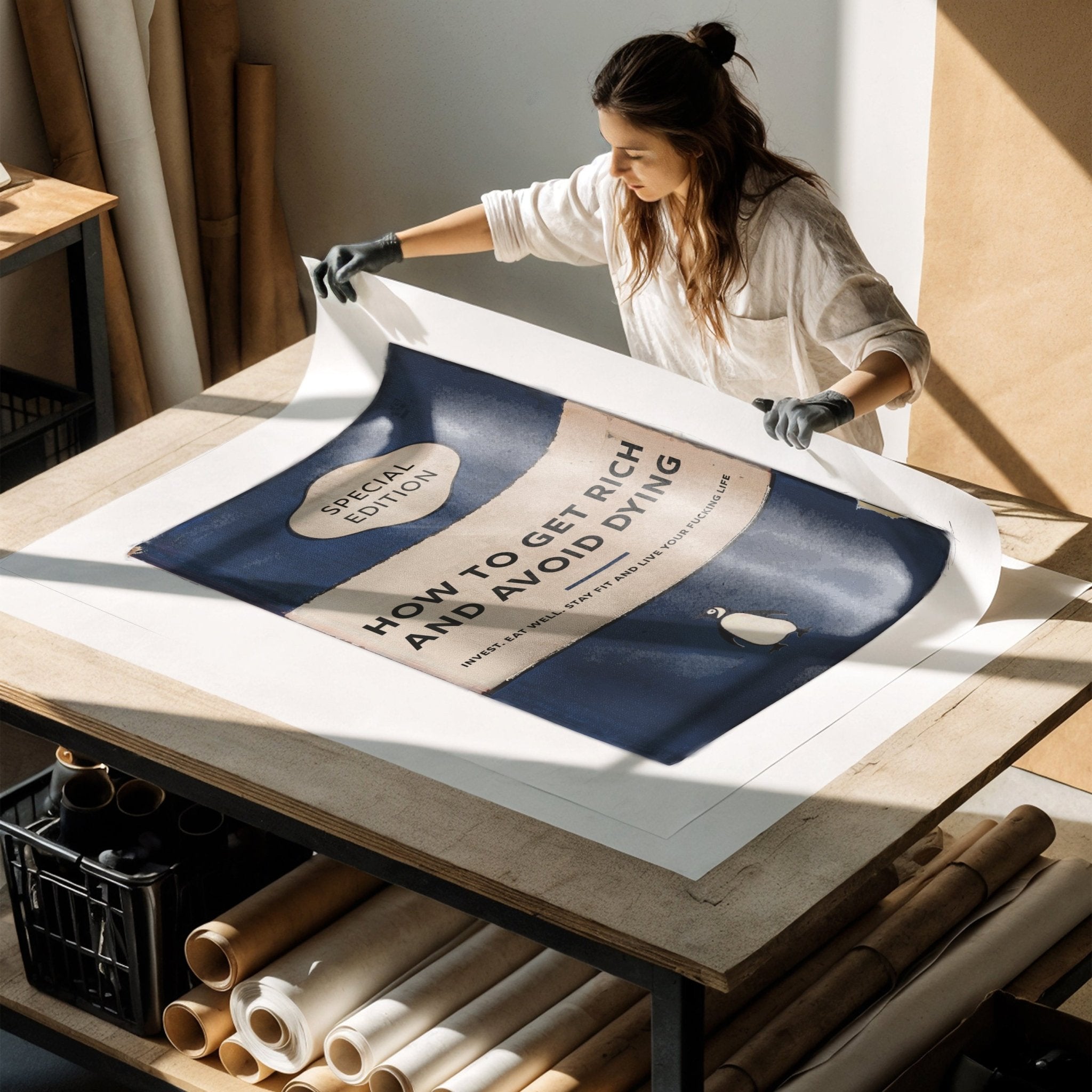 Limited Edition James Robins How To Get Rich And Avoid Dying Print - Magic Posters