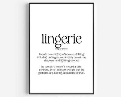 Lingerie Definition Print - Magic Posters