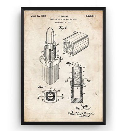 Lipstick Case 1952 Patent Print - Magic Posters