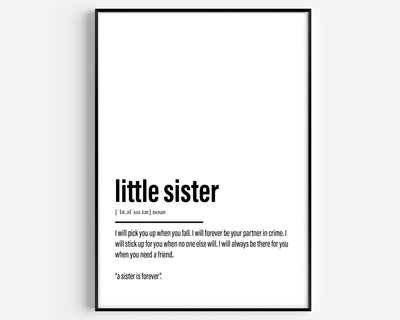 Little Sister Definition Print - Magic Posters
