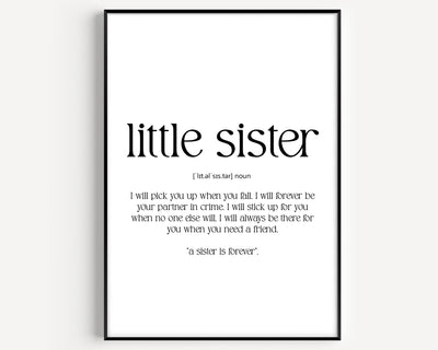 Little Sister Definition Print - Magic Posters