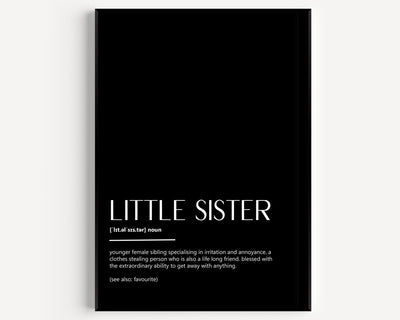 Little Sister Definition Print - Version 2 - Magic Posters