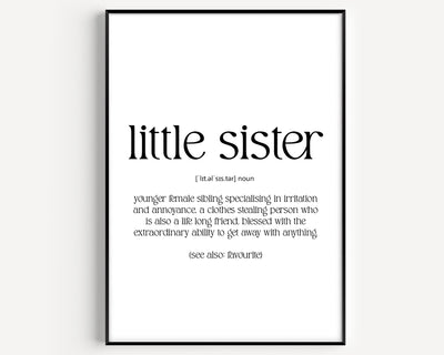 Little Sister Definition Print - Version 2 - Magic Posters