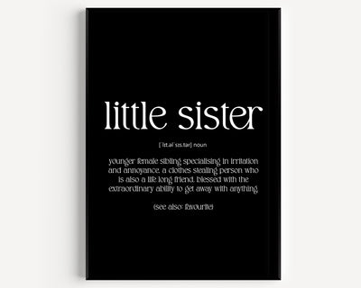 Little Sister Definition Print - Version 2 - Magic Posters