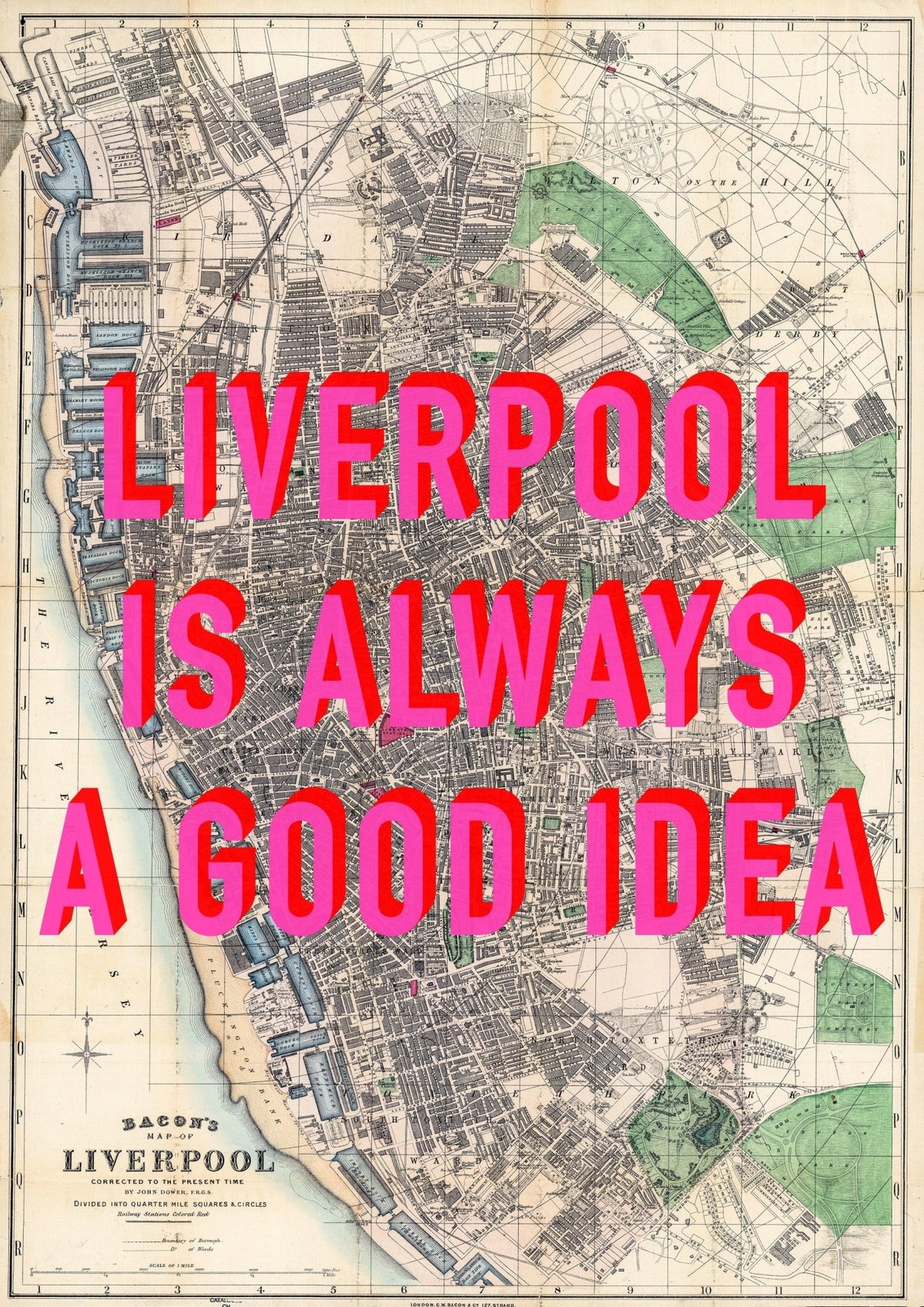Liverpool Retro Pop Art Map Print