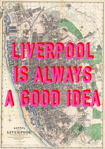 Liverpool Retro Pop Art Map Print