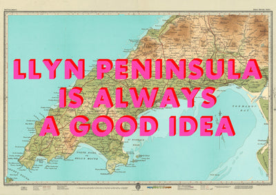 Llyn Peninsula Retro Pop Art Map Print