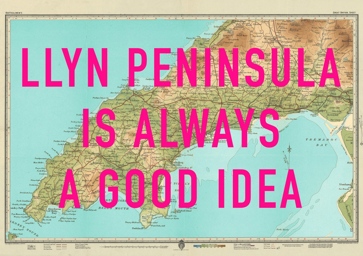 Llyn Peninsula Retro Pop Art Map Print