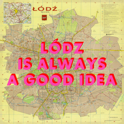 Łódź Retro Pop Art Map Print (square) - Magic Posters