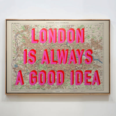 London Retro Pop Art Map Print - Magic Posters