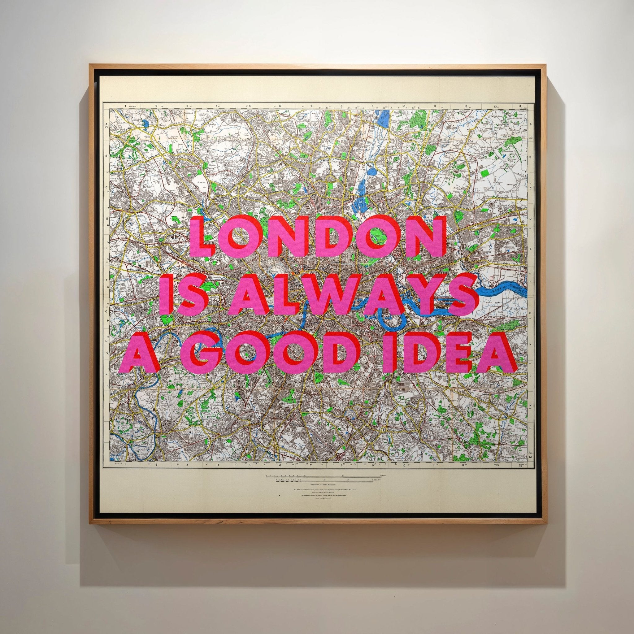 London Retro Pop Art Map Print (square v2) - Magic Posters