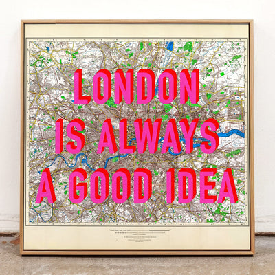 London Retro Pop Art Map Print (square v2) - Magic Posters