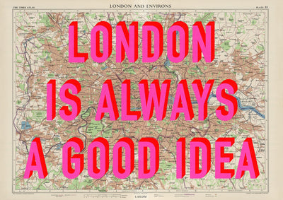 London Retro Pop Art Map Print - Magic Posters