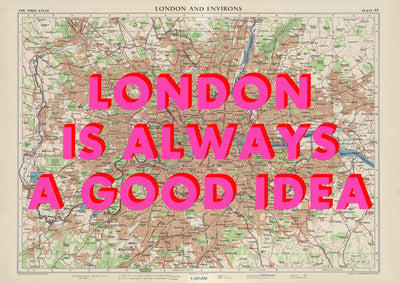 London Retro Pop Art Map Print - Magic Posters