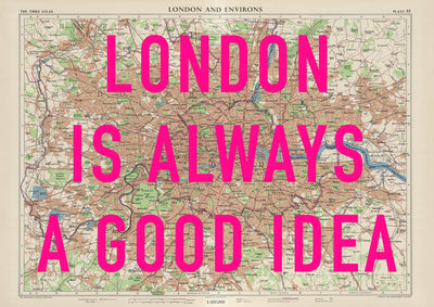 London Retro Pop Art Map Print - Magic Posters
