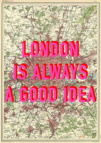 London Retro Pop Art Map Print - Magic Posters