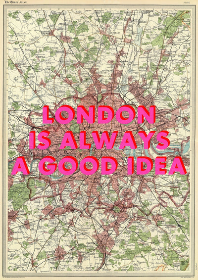 London Retro Pop Art Map Print - Magic Posters