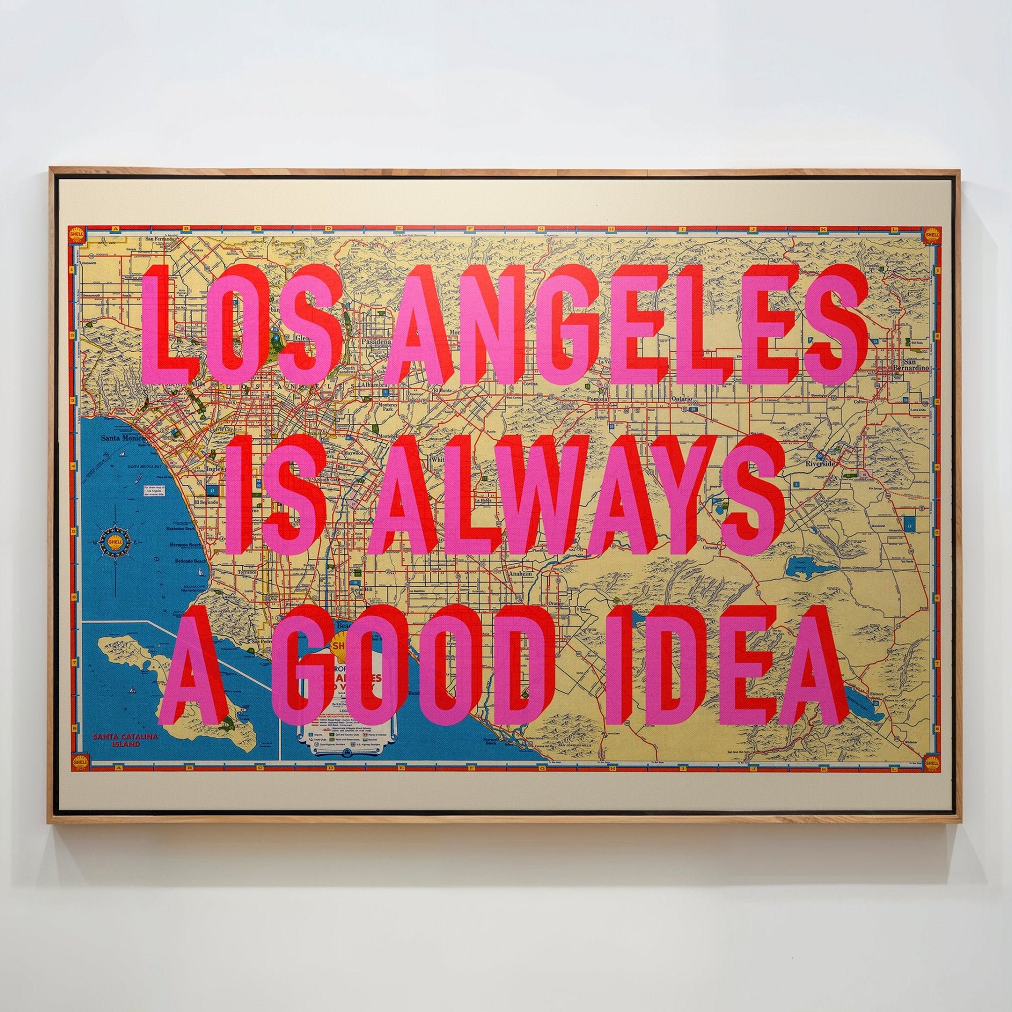 Los Angeles California Retro Pop Art Map Print (landscape) - Magic Posters