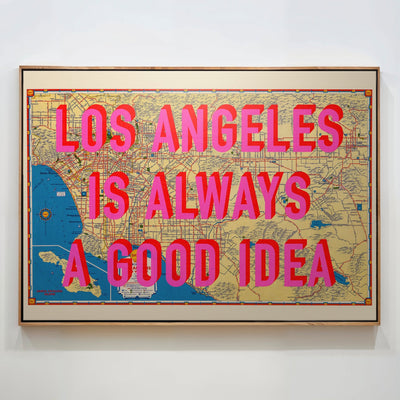 Los Angeles California Retro Pop Art Map Print (landscape) - Magic Posters