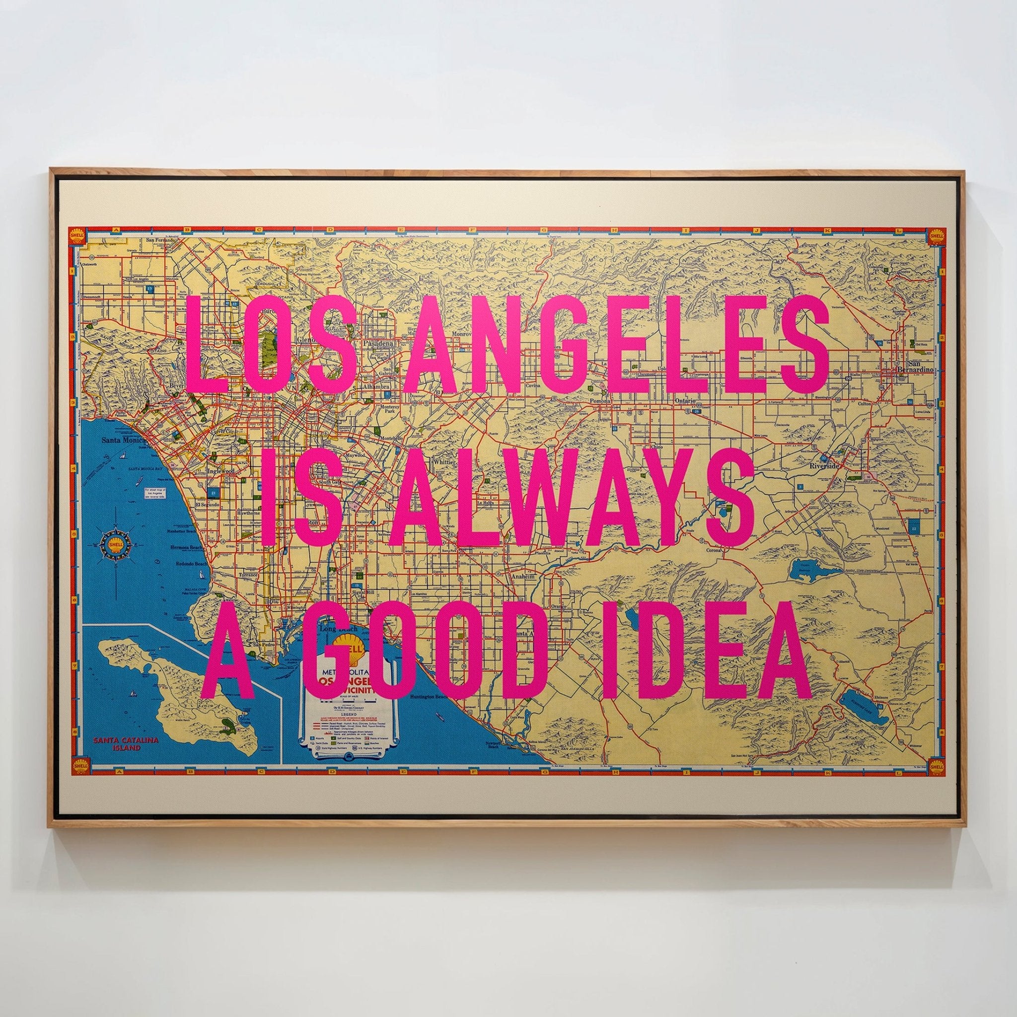 Los Angeles California Retro Pop Art Map Print (landscape) - Magic Posters