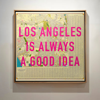 Los Angeles California Retro Pop Art Street Map Print (Square) - Magic Posters