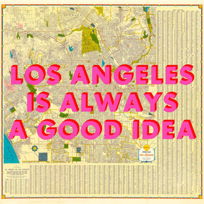 Los Angeles California Retro Pop Art Street Map Print (Square)