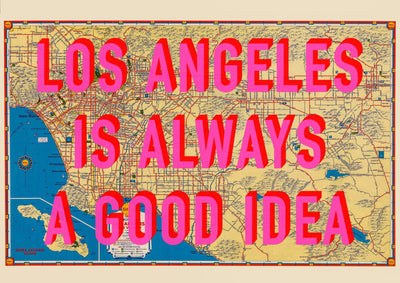 Los Angeles California Retro Pop Art Map Print (landscape)