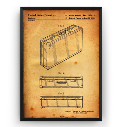 LV Luggage Suitcase 1986 Patent Print - Magic Posters