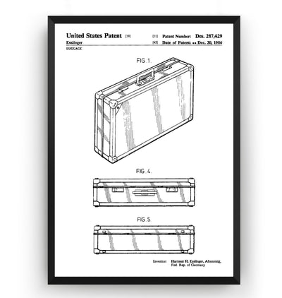 LV Luggage Suitcase 1986 Patent Print - Magic Posters