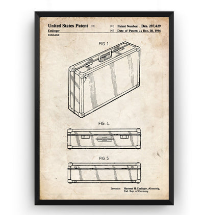LV Luggage Suitcase 1986 Patent Print - Magic Posters