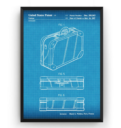 LV Luggage Suitcase 1987 Patent Print - Magic Posters