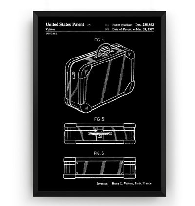 LV Luggage Suitcase 1987 Patent Print - Magic Posters