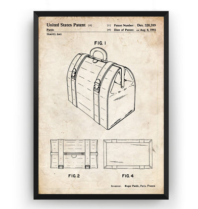 LV Travel Bag 1992 Patent Print - Magic Posters