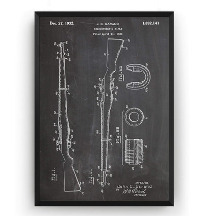 M-1 Rifle 1932 Patent Print - Magic Posters