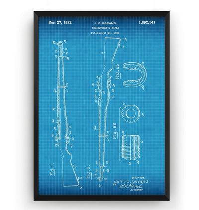 M-1 Rifle 1932 Patent Print - Magic Posters