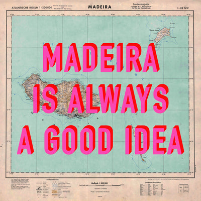Madeira Retro Pop Art Map Print (square)
