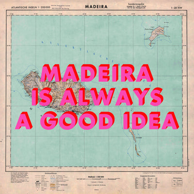 Madeira Retro Pop Art Map Print (square)