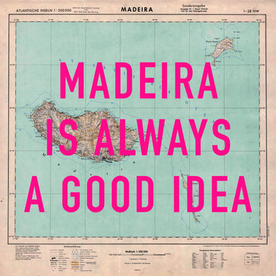 Madeira Retro Pop Art Map Print (square)