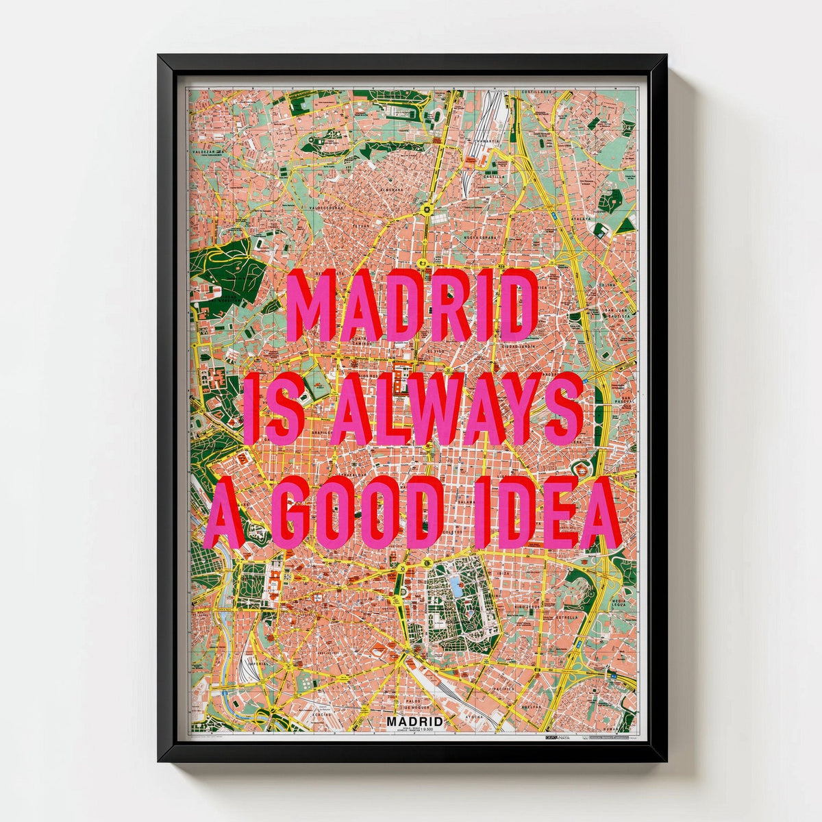 Madrid Retro Pop Art Map Print (portrait) - Magic Posters