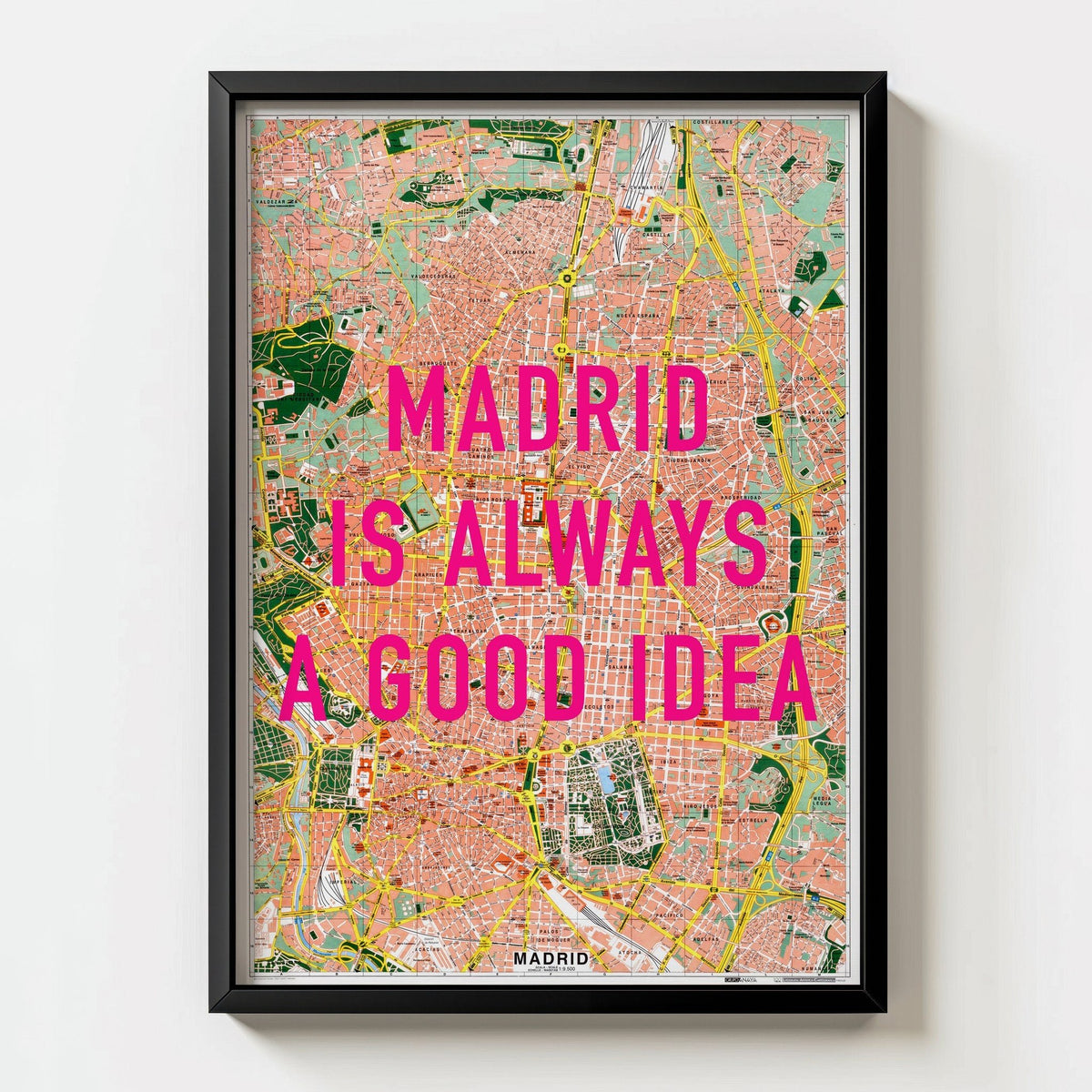 Madrid Retro Pop Art Map Print (portrait) - Magic Posters