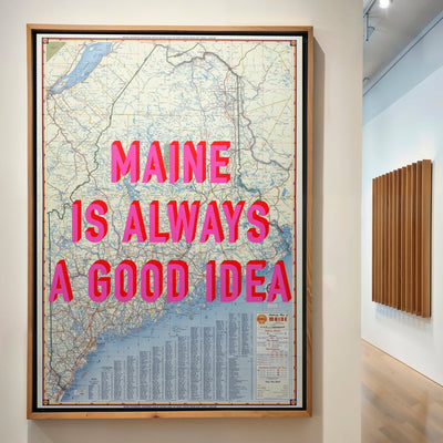 Maine Retro Pop Art Map Print - Magic Posters