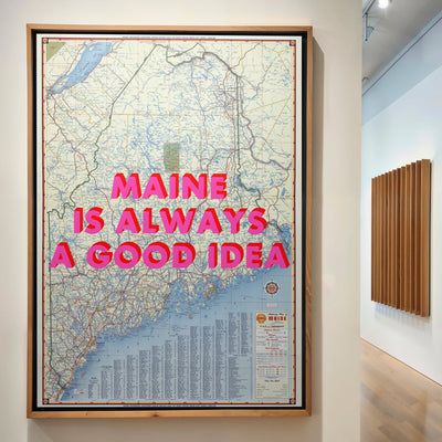 Maine Retro Pop Art Map Print - Magic Posters