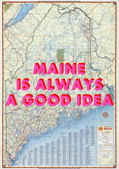 Maine Retro Pop Art Map Print