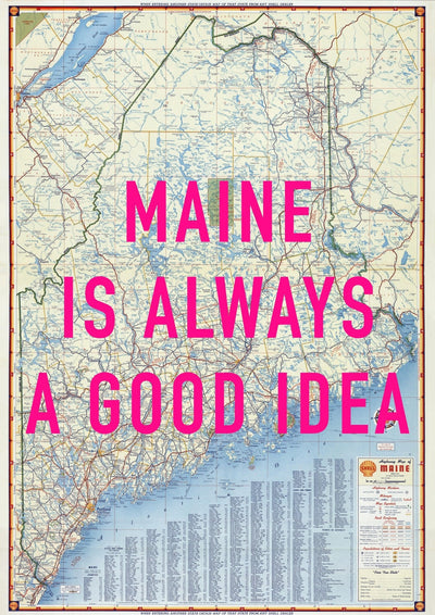 Maine Retro Pop Art Map Print