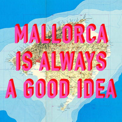 Mallorca Retro Pop Art Map Print