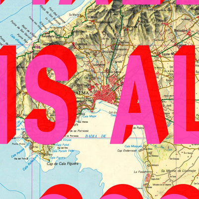 Mallorca Retro Pop Art Map Print