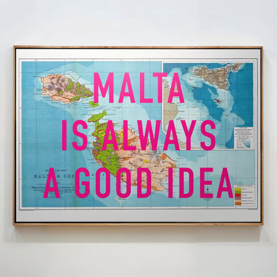 Malta Retro Pop Art Map Print - Magic Posters