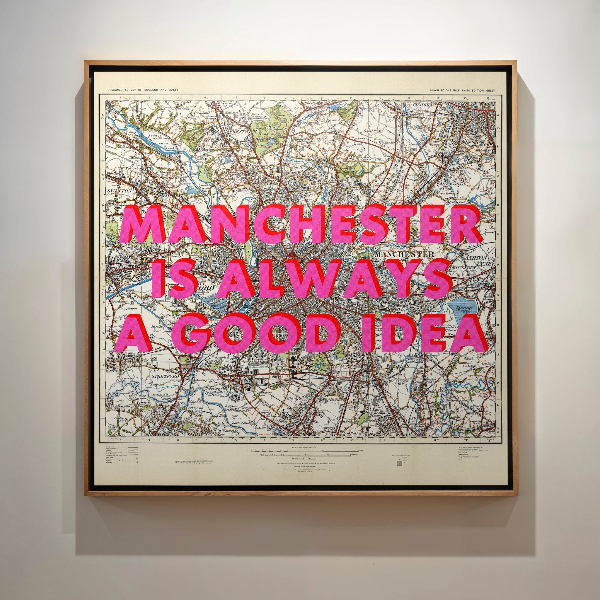 Manchester Retro Pop Art Map Print - Magic Posters